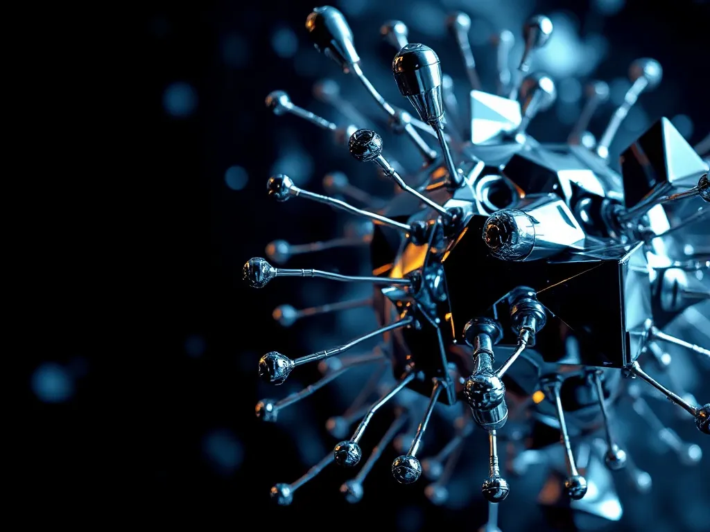 A high-tech digital representation of a neural network with